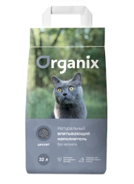 Наполнитель Organix для кошачьего туалета, впитывающий для кошачьего туалета, без аромата, 32 л