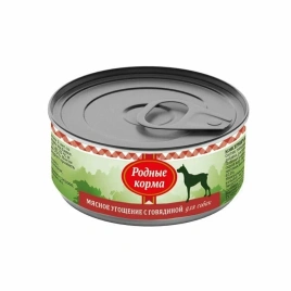 Влажный корм Родные корма Beef мясное угощение для собак, с говядиной, 100 г