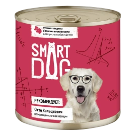 Влажный корм Smart Dog Beef & Lamb для взрослых собак и щенков, кусочки говядины и ягненка в нежном соусе, 85 г