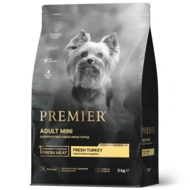 Сухой корм Premier Dog Turkey Adult Mini для собак мелких пород, с индейкой, 3 кг