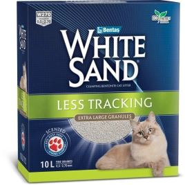 Наполнитель White Sand для кошачьего туалета, комкующийся "Не оставляющий следов" с крупными гранулами, 10 л