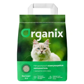 Наполнитель Organix для кошачьего туалета, комкующийся с ароматом алоэ вера, 8 л