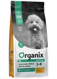 Сухой корм Organix Adult Small Dog Chicken & Vegetables для взрослых собак малых пород, с курицей, фруктами и овощами, 800 г