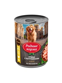 Влажный корм Родные корма Giblets для собак, птица с потрошками в желе по-московски, 970 г
