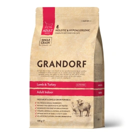 Сухой корм Grandorf Lamb & Turkey Indoor для домашних кошек, 400 г