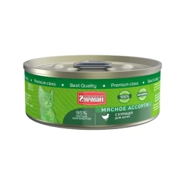 Влажный корм Четвероногий Гурман Chicken & Meat Assortment для котят, с курицей и мясным ассорти, 100 г