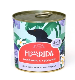 Влажный корм FLORIDA Veal & Pear для щенков, с телятины и грушей, 240 г
