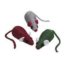 Игрушка NOBBY для кошек, Мышка Новогодняя, дисплей, 68 шт, 7 см