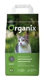 Наполнитель Organix для кошачьего туалета, впитывающий для кошачьего туалета, с ароматом свежескошенной травы, 8 л
