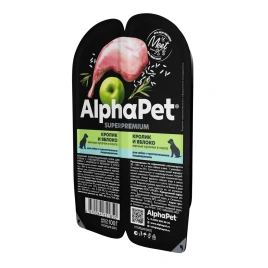 Влажный корм ALPHAPET Superpremium ламистер Rabbit & Apple для собак, с чувствительным пищеварением, с кроликом и яблоком, 100 г