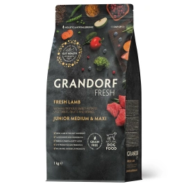 Сухой корм Grandorf Fresh Dog Lamb & Sweet Potato для юниоров средних и крупных пород беременных и кормящих собак беззерновой ягненок, с бататом, 1 кг