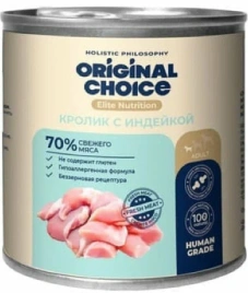 Влажный корм ORIGINAL CHOICE Elite Nutrition Adult Mini Turkey & Rabbit для собак мелких пород, с индейкой и кроликом, 240 г