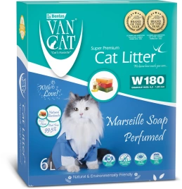 Наполнитель Van Cat для кошачьего туалета, комкующийся без пыли с ароматом марсельского мыла, 6 л