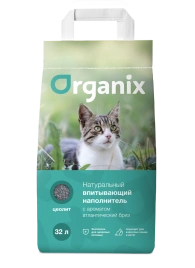 Наполнитель Organix для кошачьего туалета, впитывающий для кошачьего туалета, с ароматом атлантического бриза, 32 л