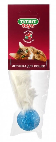 Игрушка Titbit хвост кроличий для кошек, мягкая упаковка, 12 г фото 1