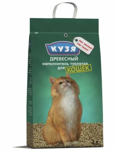 Наполнитель Кузя древесный для кошачьих туалетов, 4,5 л фото 1