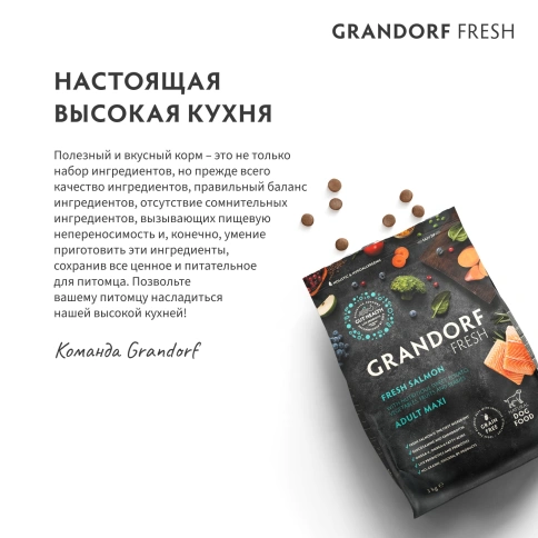 Сухой корм Grandorf Fresh Dog Salmon & Sweet Potato для взрослых собак крупных пород лосось, с бататом, 3 кг фото 8