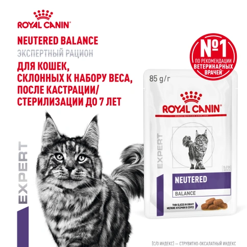 Влажный корм Royal Canin Neutered Balance в соусе для стерилизованных кошек до 7 лет, пауч, 85 г фото 16