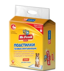 Подстилки Mr.Fresh Super Expert для ежедневного применения, 10 шт, 40 см х 60 см фото 1