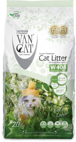 Наполнитель Van Cat для кошачьего туалета, комкующийся натуральный, без пыли, 24 л фото 1