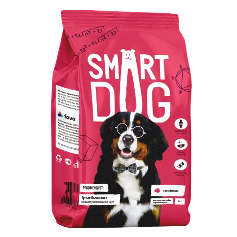 Сухой корм Smart Dog Lamb & Vegetables для взрослых собак крупных пород, с ягненком и овощами, 3 кг фото 1