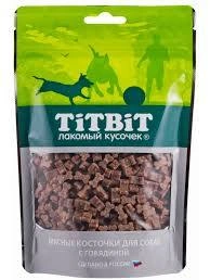 Лакомство Titbit мясные косточки для собак, с говядиной, 145 г фото 1