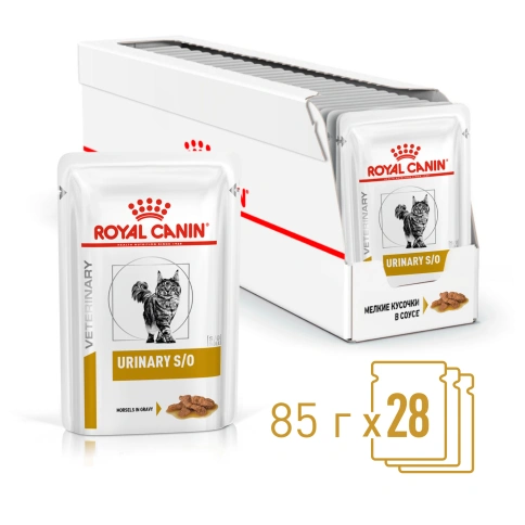 Влажный корм Royal Canin Urinary S/O в соусе для кошек при мочекаменной болезни, пауч, 85 г фото 16