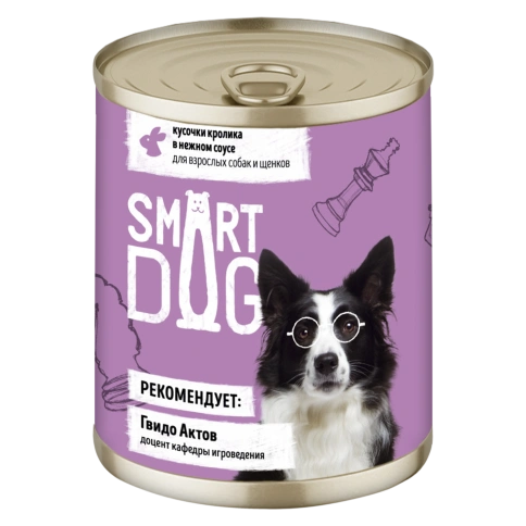 Влажный корм Smart Dog Rabbit для взрослых собак и щенков, кусочки кролика в нежном соусе, 240 г фото 1