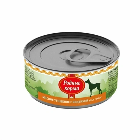Влажный корм Родные корма Turkey мясное угощение для собак, с индейкой, 100 г фото 1
