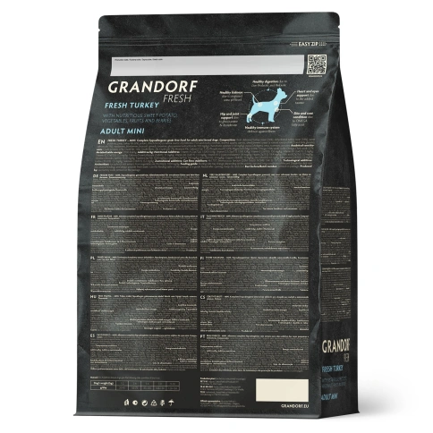 Сухой корм Grandorf Fresh Dog Turkey & Sweet Potato для взрослых собак мелких пород диетическая формула для особо аллергичных собак индейка, с бататом, 3 кг фото 2