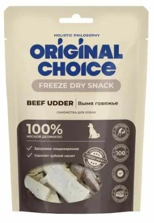 Лакомство ORIGINAL CHOICE для собак, вымя говяжье, 60 г фото 1