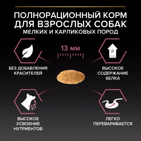Сухой корм PRO PLAN Salmon для взрослых собак мелких и карликовых пород с чувствительной кожей, с высоким содержанием лосося, 3 кг фото 3