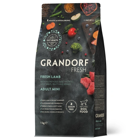 Сухой корм Grandorf Fresh Dog Lamb & Sweet Potato для взрослых собак мелких пород чувствительное пищеварение и гипоаллергенный ягненок, с бататом, 3 кг фото 1