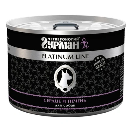 Влажный корм Четвероногий Гурман Platinum line Heart & Liver для собак, с сердцем и печенью в желе, 525 г фото 1