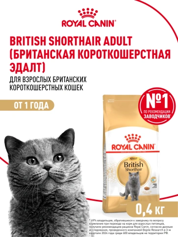 Сухой корм Royal Canin British Shorthair для кошек породы британская короткошерстная, 400 г фото 11