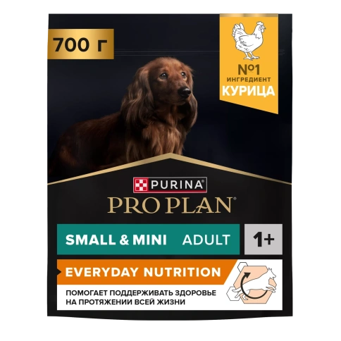 Сухой корм PRO PLAN Chicken для взрослых собак мелких и карликовых пород, с высоким содержанием курицы, 700 г фото 1