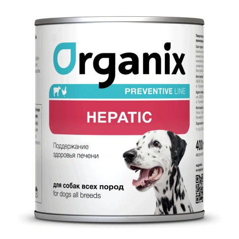 Влажный корм Organix Preventive Line Hepatiс для собак поддержание здоровья печени у взрослых собак, 400 г фото 1