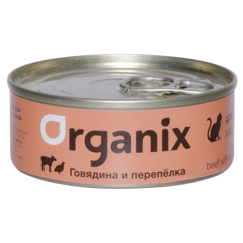 Влажный корм Organix Preventive Line Beef & Quail для кошек, с говядиной и перепелкой, 100 г фото 1