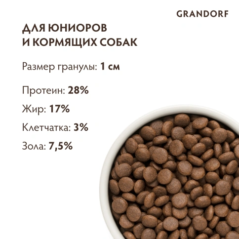 Сухой корм Grandorf Lamb & Turkey Junior для юниоров всех пород, с ягненком и индейкой, 1 кг фото 9