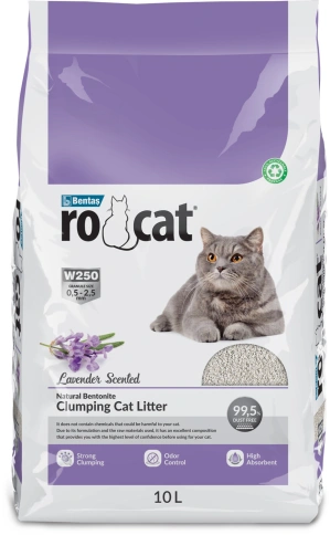 Наполнитель Ro Cat для кошачьего туалета, комкующийся без пыли с ароматом лаванды, 10 л фото 1