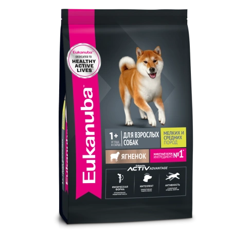 Сухой корм Eukanuba Adult Lamb для взрослых собак от 1 года, с ягненком, 7 кг фото 1