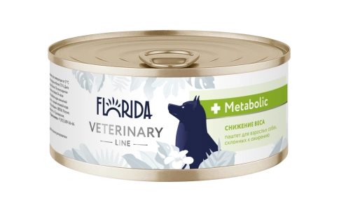 Влажный корм FLORIDA Veterinary диетический Metaboliс для взрослых собак для снижения веса, склонных к ожирению, 100 г фото 1