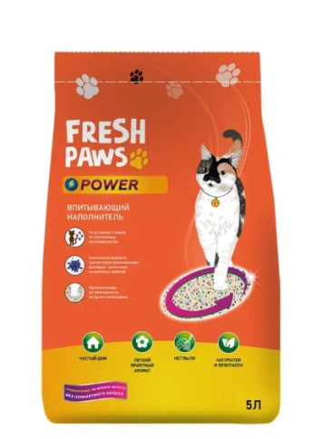 Наполнитель Fresh Paws Power для кошачьих туалетов, впитывающий минеральный, 5 л фото 1