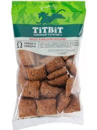 Лакомство Titbit Золотая коллекция начос для собак, в мясной обсыпке, 75 г фото 1