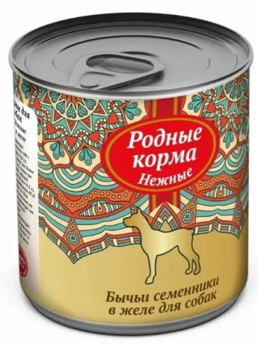 Влажный корм Родные корма нежные бычьи семенники в желе для собак, 240 г фото 1