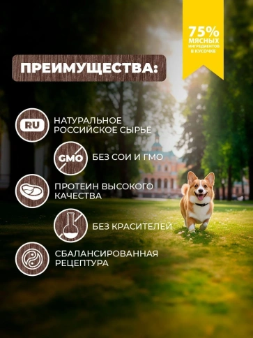 Влажный корм Родные корма для собак, куриные кусочки в соусе по-курски, 970 г фото 2