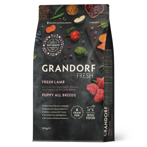 Сухой корм Grandorf Fresh Dog Lamb & Sweet Potato для щенков всех пород беременных и кормящих собак беззерновой ягненок, с бататом, 10 кг фото 1