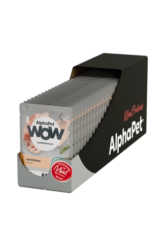 Влажный корм ALPHAPET WOW Superpremium для взрослых кошек цыпленок, 85 г фото 3