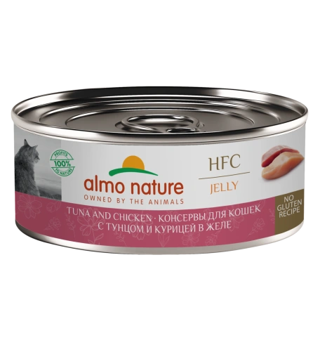 Влажный корм Almo Nature Tuna & Chicken для кошек, с тунцом и курицей в желе, 100 г фото 1