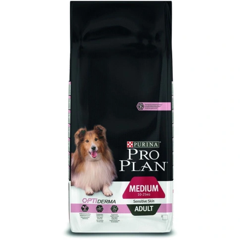 Сухой корм Purina Pro Plan Medium Adult Sensitive Skin Salmon & Rice для собак средних пород, с лососем и рисом, 18 кг фото 1